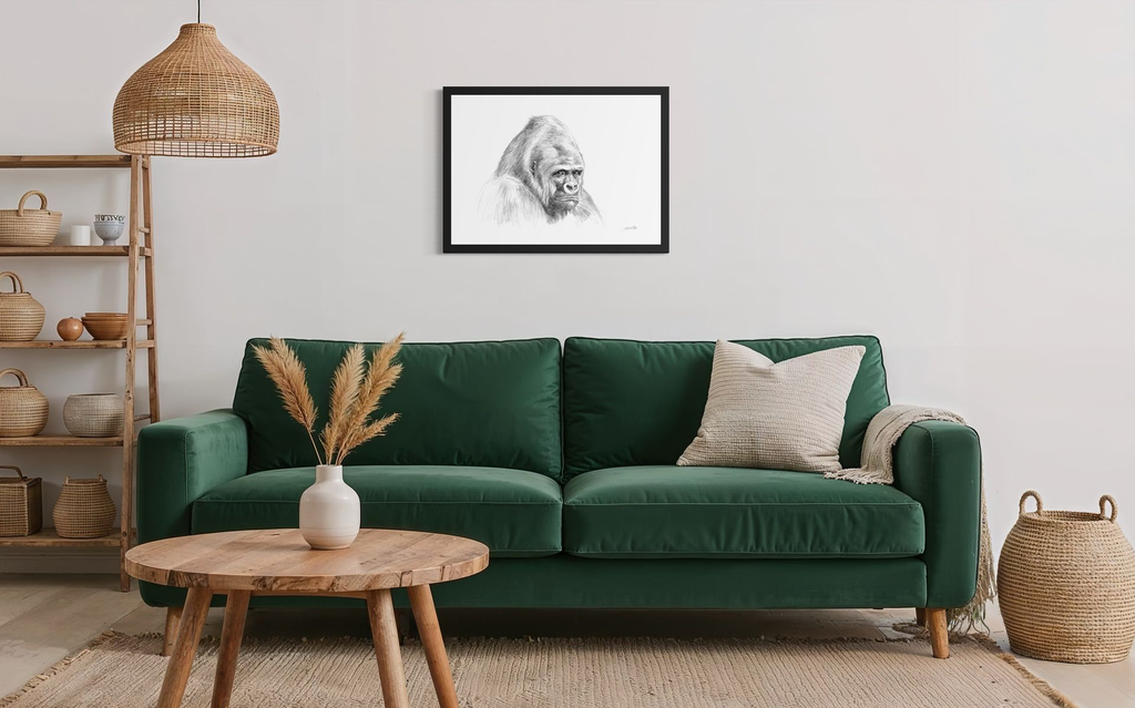 Portrait Gorille crayonné_in situ_2©Derib-Orakart.webp