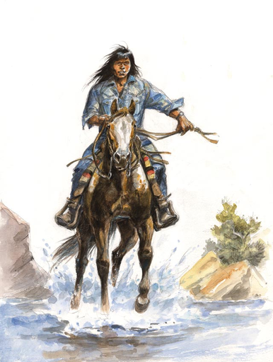 Amos à cheval