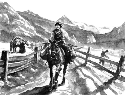 Evolénarde sur son mulet